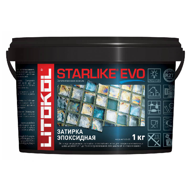 STARLIKE EVO S.115 GRIGIO SETA 1кг эпоксидный состав для укладки и затирки мозаики и керамики