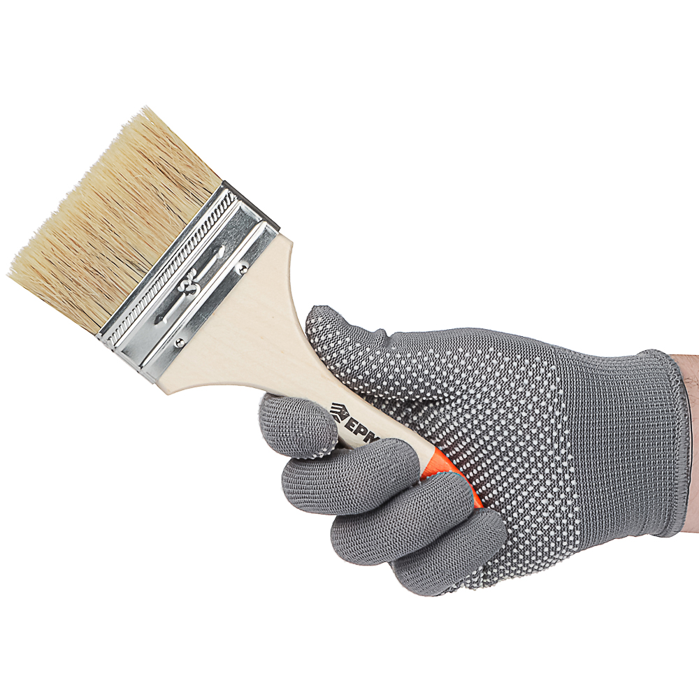 Кисть плоская "ЕРМАКС" нат.щетина, 75мм,3.0"