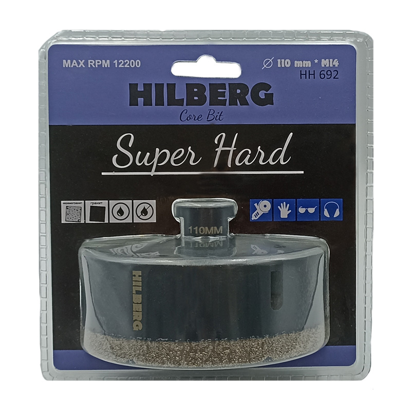 Коронка алмазная 110 мм Hilberg Super Hard M14