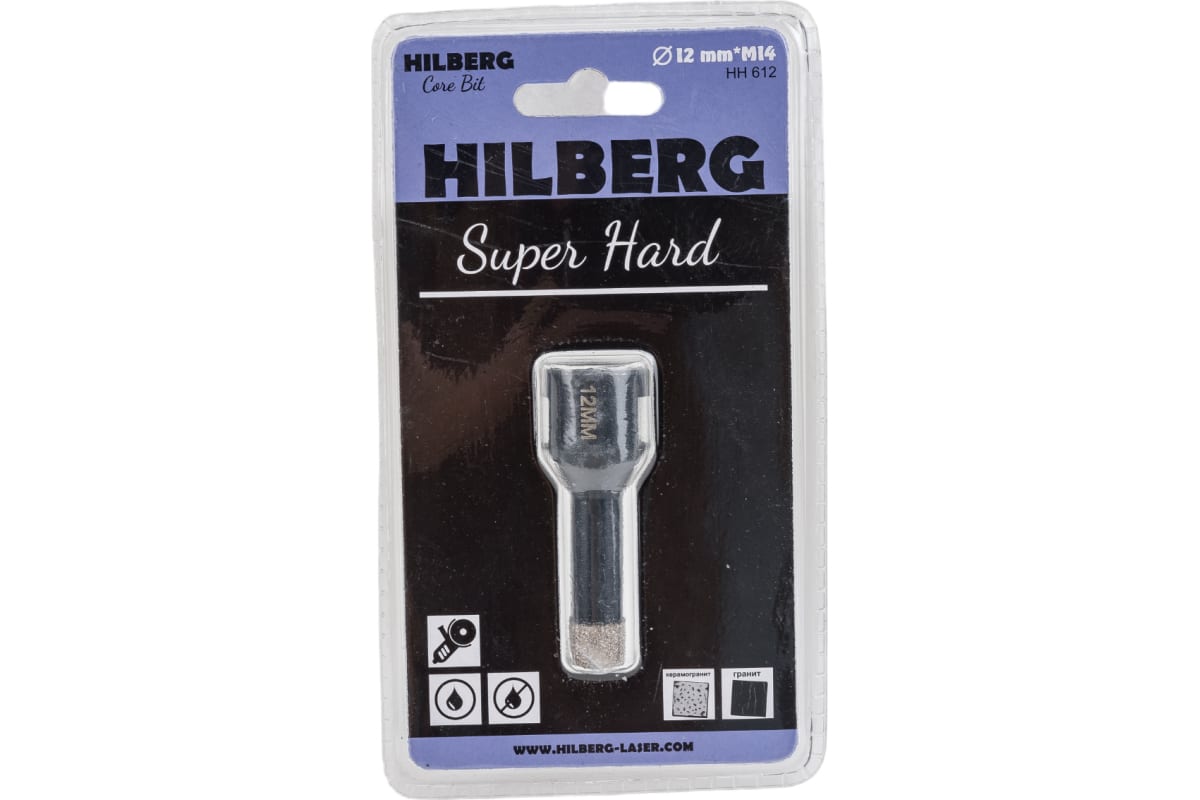 Коронка алмазная 12 мм Hilberg Super Hard M14