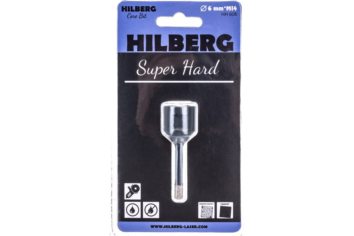 Коронка алмазная 6 мм Hilberg Super Hard M14
