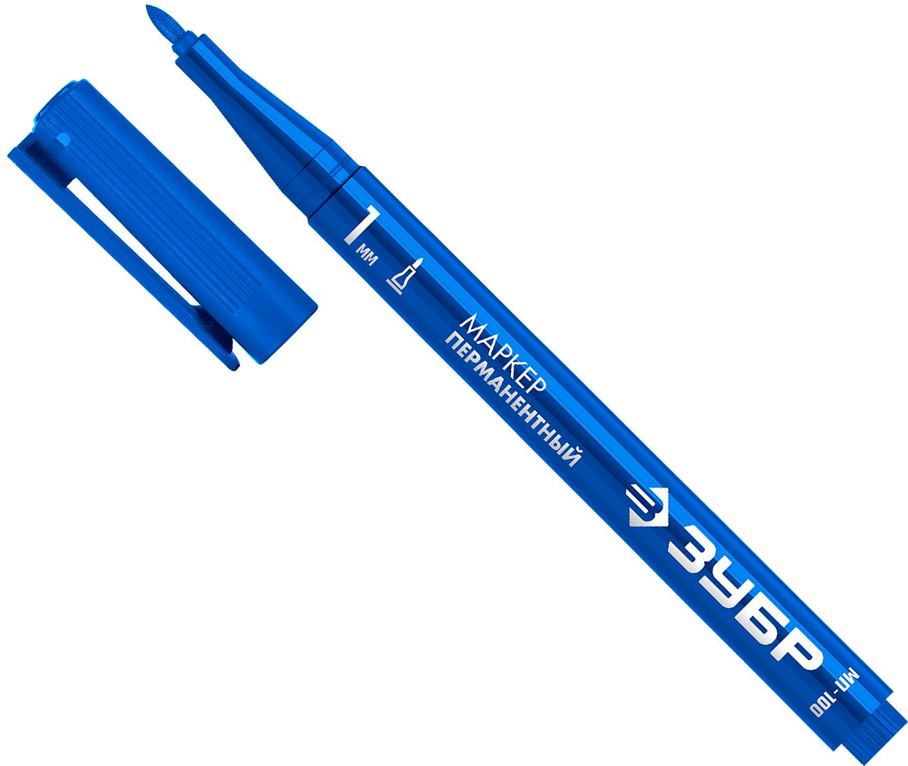 Маркер перманентный синий 1мм ЗУБР МП-100