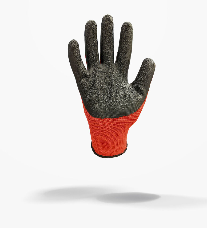 Перчатки нейлоновые 1/2 красно-черные стандарт